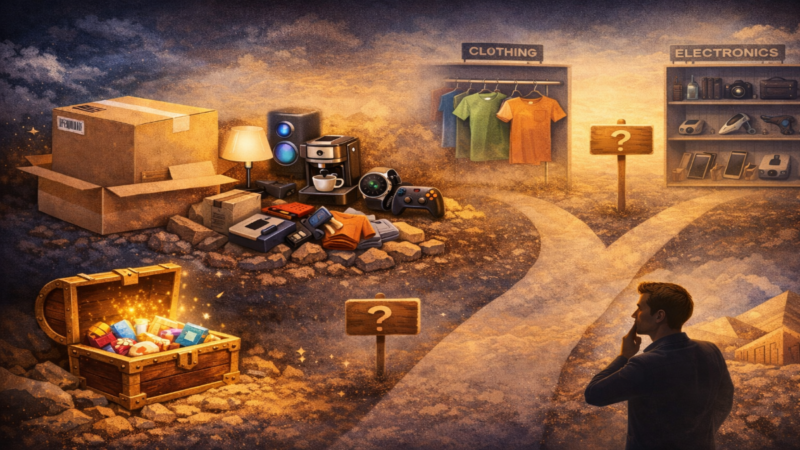 لماذا متجرنا في أهرامنا غير مُقسَّم إلى أقسام وتصنيفات؟