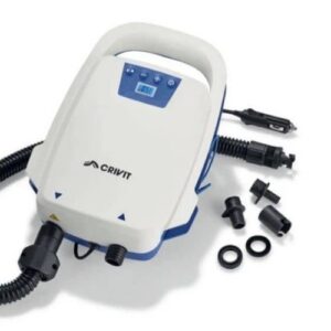مضخة هواء كهربائية لألواح التجديف SUP من CRIVIT – تعمل بولاعة السيارة 12V مع شاشة LCD وضبط ضغط تلقائي