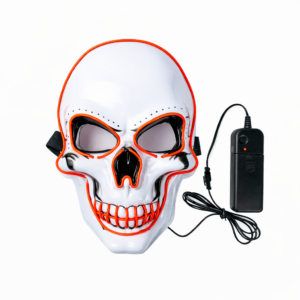 قناع جمجمة LED مضيء – قناع هالوين مخيف للحفلات والكرنفالات 🎃💀