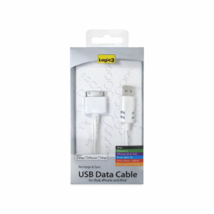 كابل USB Data Cable من Logic3 لأجهزة iPhone و iPad و iPod (30-Pin)