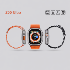 ساعة ذكية Z55 Ultra بشاشة كبيرة مع NFC ومراقبة الصحة – هيكل ألمنيوم