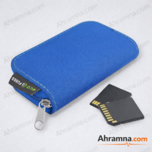 حافظة بطاقات الذاكرة Eco-Fused – تسع حتى 22 بطاقة SD وMicro SD (لون أزرق)
