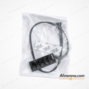 4-Port PWM Fan Hub Splitter with 3M Adhesive – CPU & Case Fans