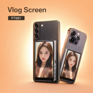 شاشة Vlog خلفية للهاتف PT001 – شاشة تصوير ذاتية لصناعة المحتوى والبث المباشر – متوافقة مع آيفون وأندرويد