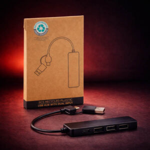 USB hub متعددة المنافذ بمدخل مزدوج (USB + Type-C) – موزع 3 منافذ USB