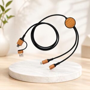 4-in-1 Charging & Sync Cable, 120 cm – Made from Recycled Materials