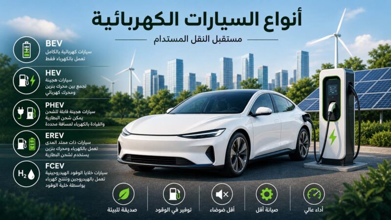 أنواع السيارات الكهربائية.. دليل مبسط لفهم الفرق بينها