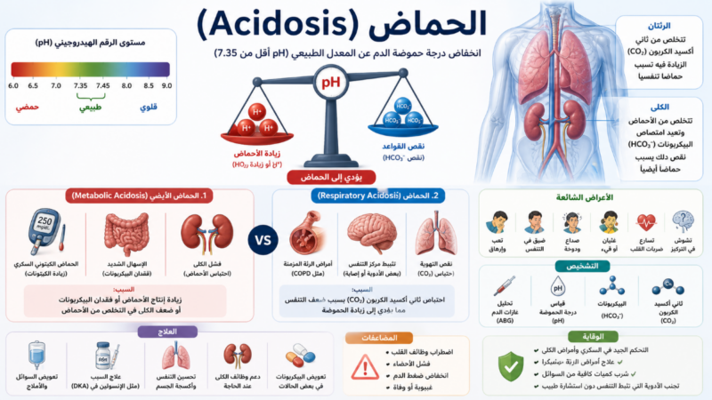 الحماض (Acidosis): الأسباب والأعراض وطرق العلاج