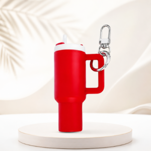 Mini Cup Keychain with Straw – Detachable Cute Tumbler Key Ring for Bags & Accessories