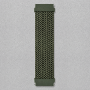 22mm Braided Elastic Watch Strap – Army Green – 125mm