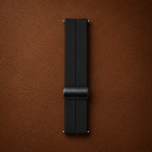 Watch Strap 20mm – Black Silicone Magnetic/Deployant Clasp