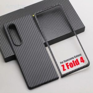 Case for Samsung Galaxy Z Fold 4 – Carbon Fiber Ultra-Thin Aramid Protective Cover Black
