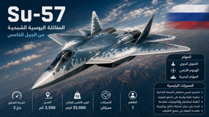 Su-57.. المقاتلة الروسية الشبحية التي دخلت سباق الجيل الخامس
