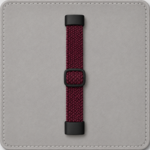 Elastic Braided Nylon Strap for Fitbit Charge 6 – Wine Red Adjustable Band