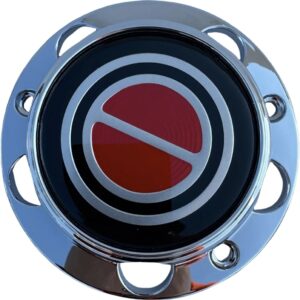 1980–1996 Ford F150 Bronco Van Chrome Wheel Hub Center Cap – Red Center – 1 PCS