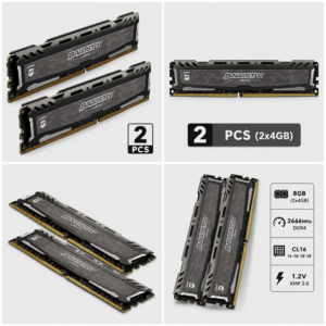 Crucial Ballistix Sport LT 8GB (2×4GB) DDR4 2666MHz CL16 Desktop RAM